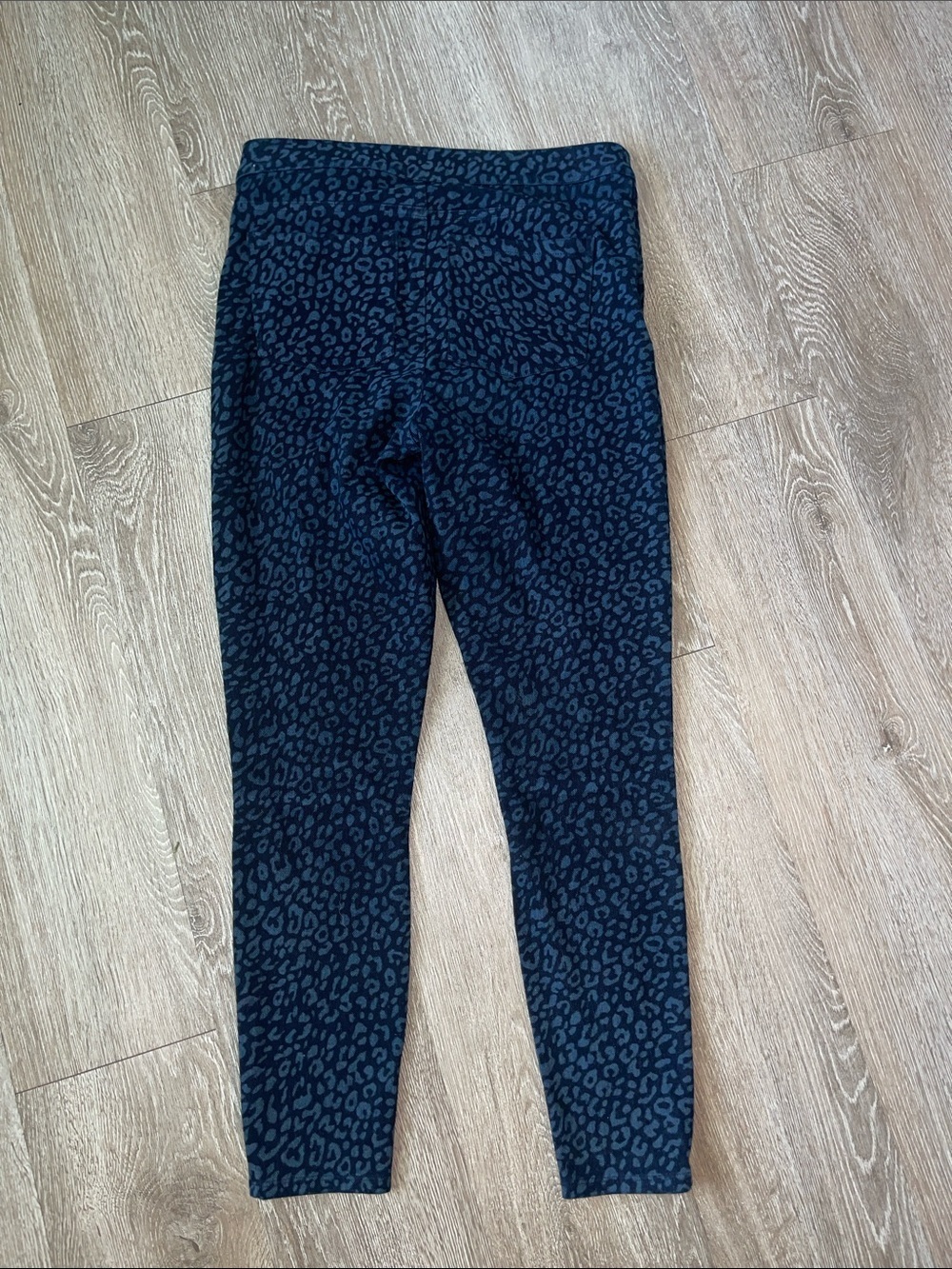 SPANX Navy Blue Leopard-Print Ponte Ankle Pants stretchy animal print large - Picture 7 of 7